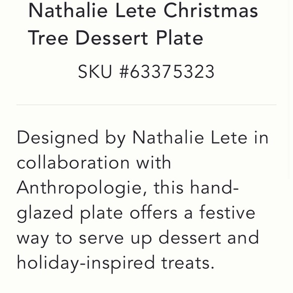 Anthropologie Nathalie Lete Christmas Tree Dessert Plate - Picture 7 of 8